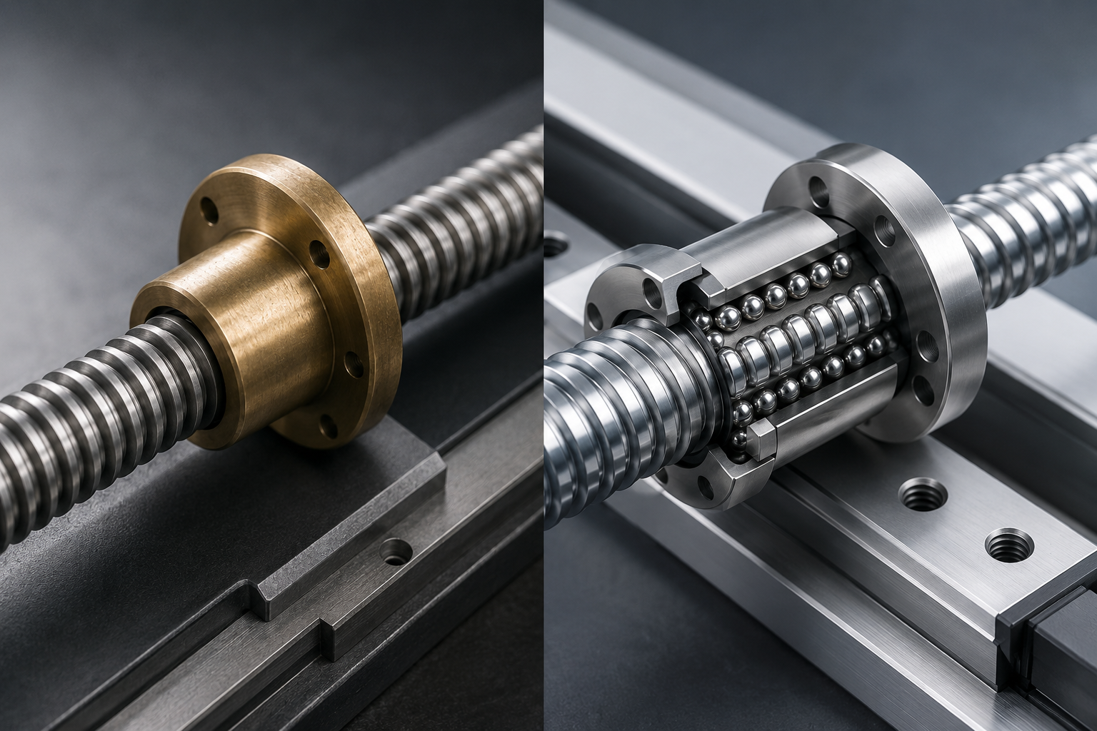 What is the difference between a lead screw and a ball screw?